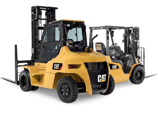 Two Different Types of CAT Forklifts Together